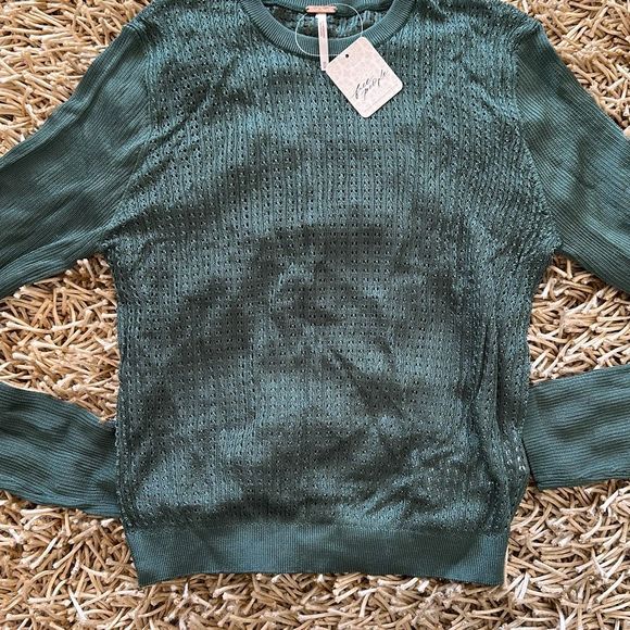 Free People Crewneck Sweater Jaded Size M - Picture 5 of 10